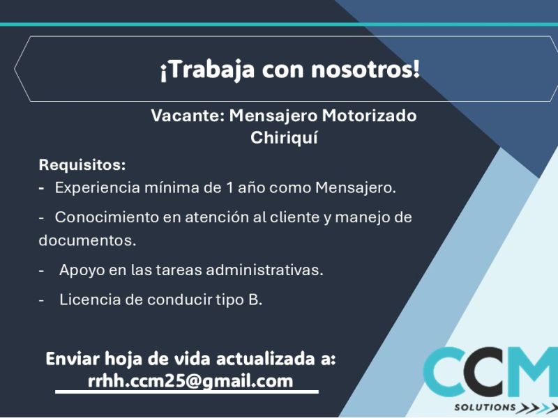 vacante de mensajero motorizado