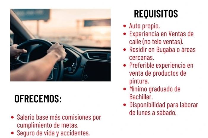vacante de vendedor en pinturas sur