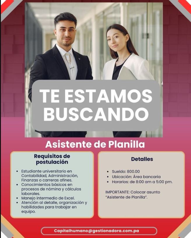 vacante analista de planilla gestionadora de créditos