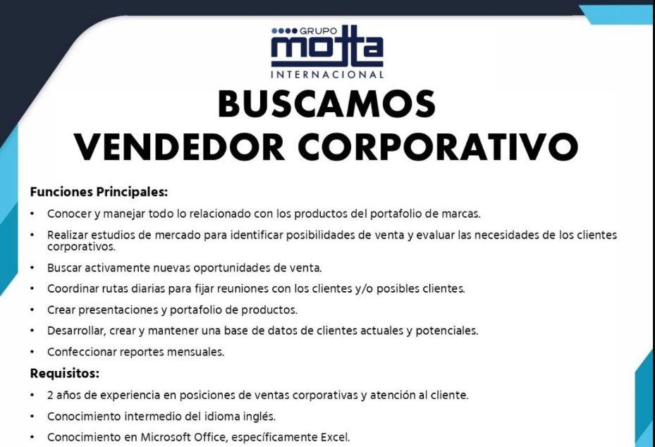 vacante vendedor corporativo