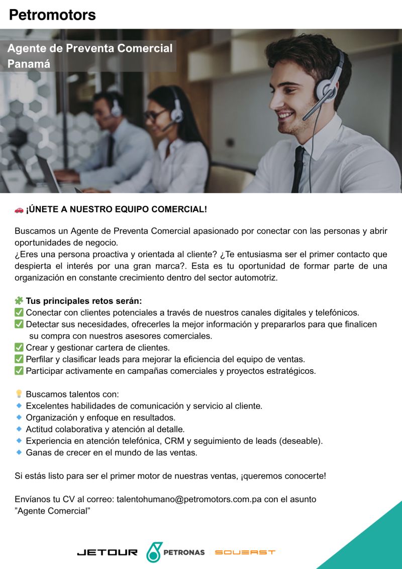 vacante de agente de preventa en petromotors