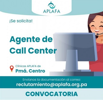 oferta laboral agente de callcenter en clínica aplafa