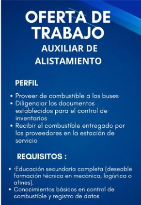 auxiliar de alistamiento en mi bus