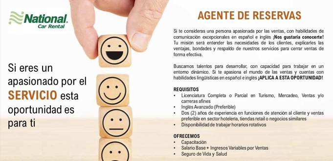 vacante de agente de reserva en national car rental